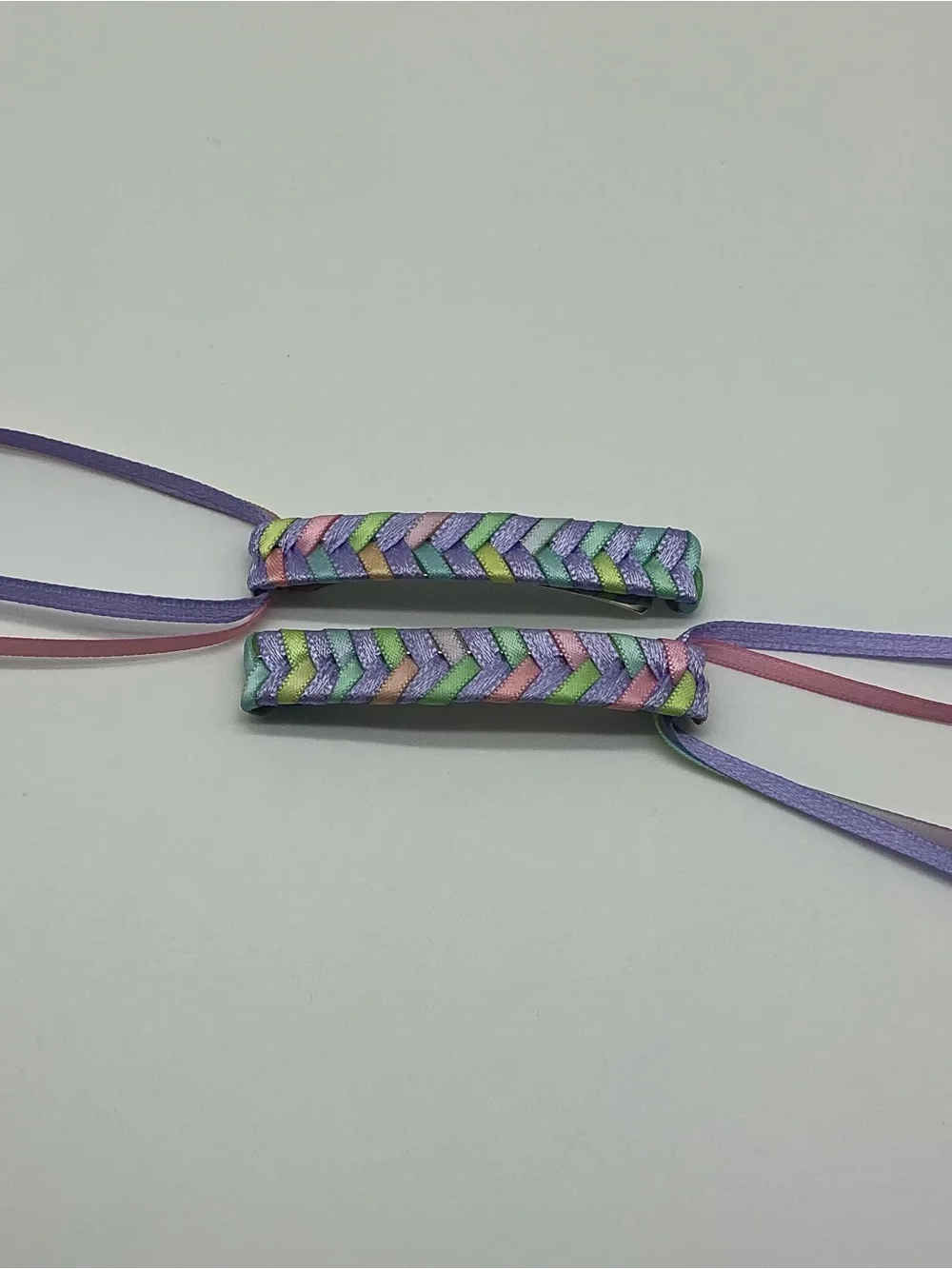 Pastel Purple and Pastel Rainbow 80s Barrettes & 12 Jelly Bracelets